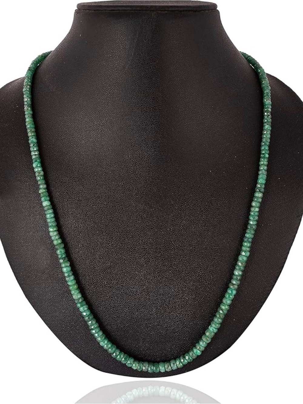 42 Carat TW Genuine Natural Emerald Faceted Gemstone Necklace